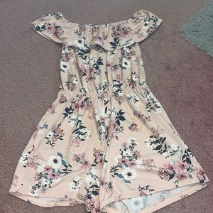 Pink Flower Romper